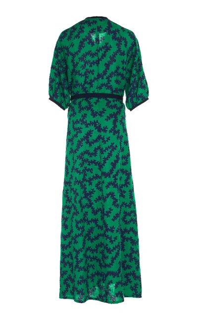 Shop Martin Grant Kimono Wrap Dress In Green