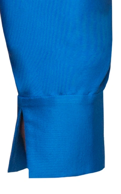 Shop Lake Studio M'o Exclusive Draped Silk Top In Blue