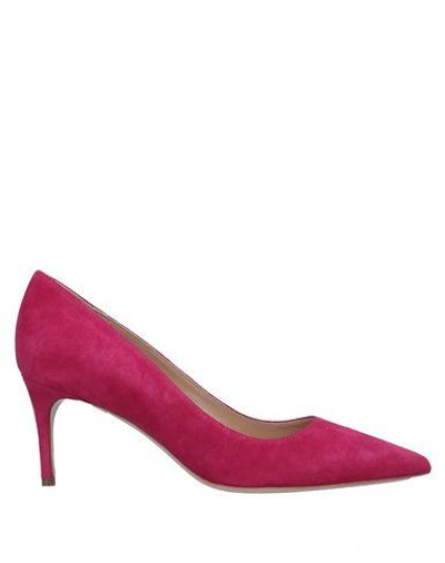 Shop Deimille Woman Pumps Fuchsia Size 8 Soft Leather In Pink