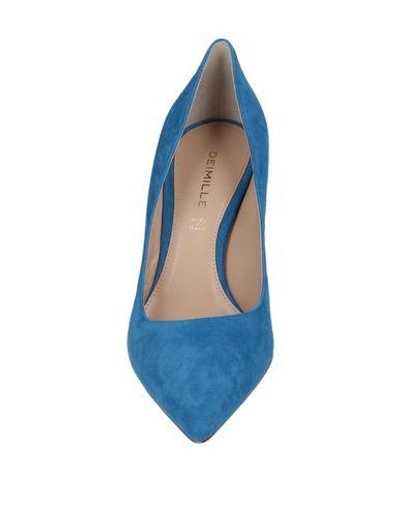 Shop Deimille Woman Pumps Pastel Blue Size 8 Soft Leather