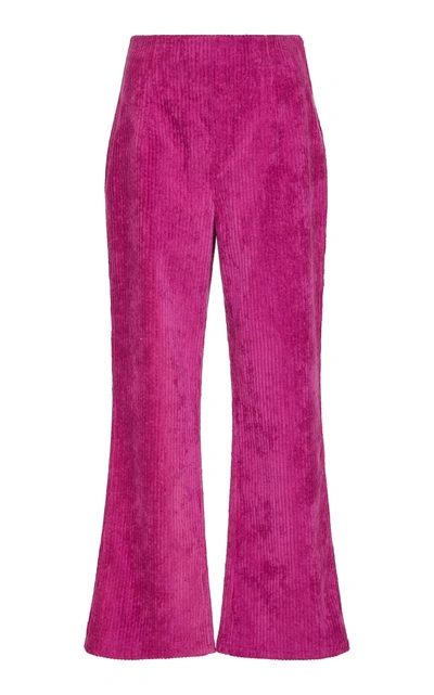 Shop Mara Hoffman Lucy High-waisted Flared Corduroy Pants In Pink