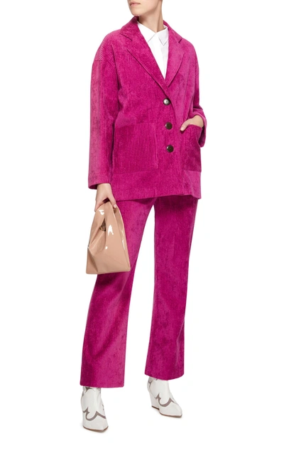 Shop Mara Hoffman Lucy High-waisted Flared Corduroy Trousers In Pink