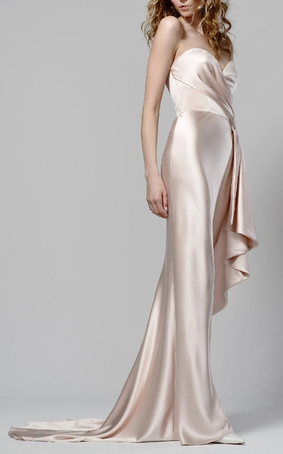 Shop Elizabeth Fillmore Blair Strapless Gown In Pink