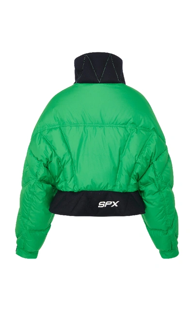 Shop Sportmax Janzir Cropped Quilted Shell Puffer Coat In Green