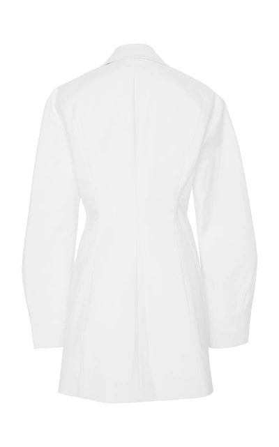 Shop Rejina Pyo Maja Double-breasted Cotton-crepe Blazer In White