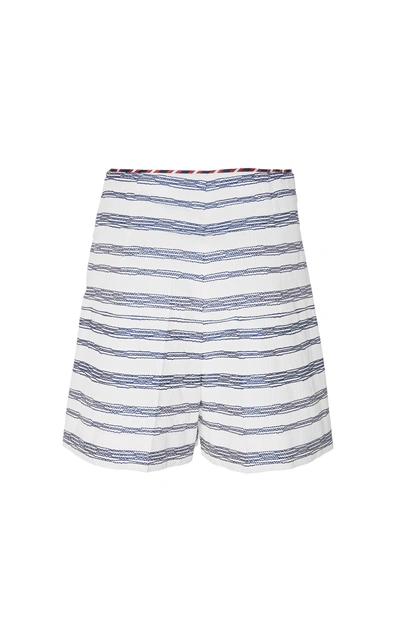 Shop Paule Ka Stripe Cotton Pique Shorts