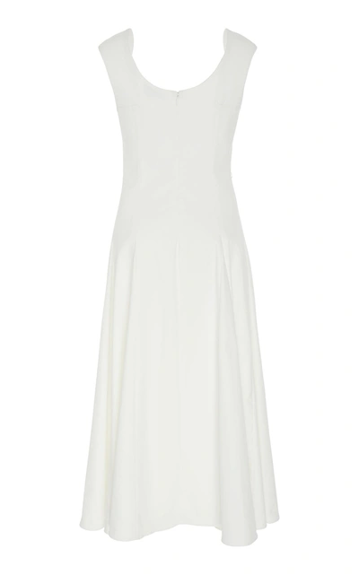 Shop Arias Sleeveless Cotton Blend Dress In White