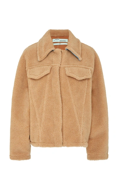 Shop Off-white Bear Faux Shearling Jacket In Brown