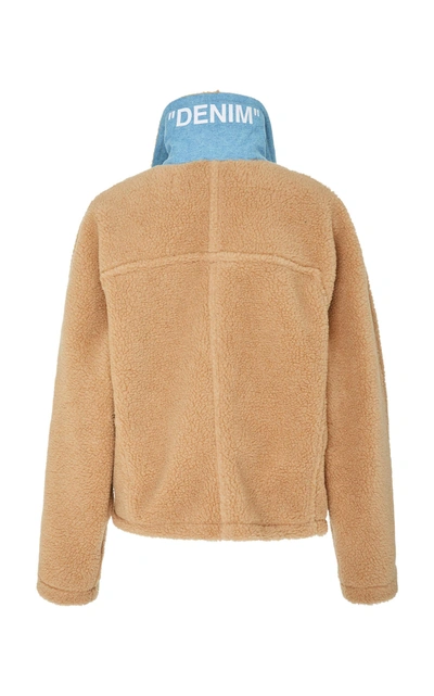 Shop Off-white Bear Faux Shearling Jacket In Brown