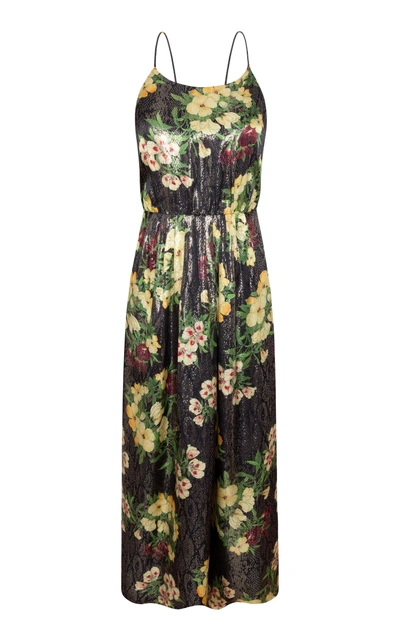 Shop Adriana Iglesias Gina Floral Silk Jacquard Midi Dress