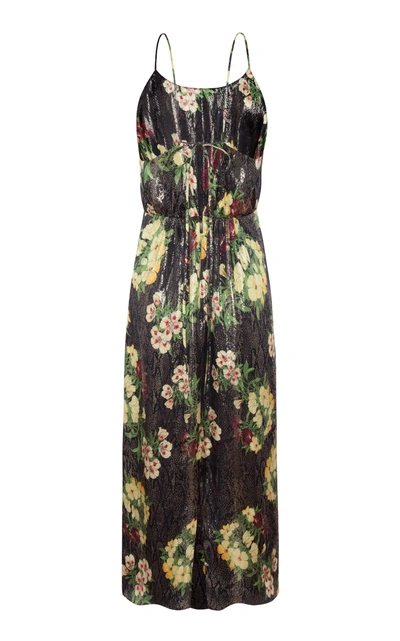 Shop Adriana Iglesias Gina Floral Silk Jacquard Midi Dress
