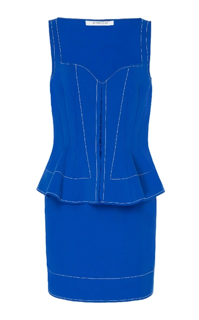 Shop Givenchy Corset Mini Dress In Blue