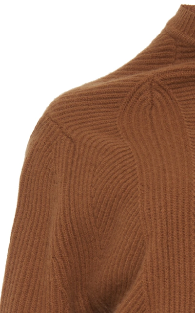 Shop Jil Sander Gathered Knit Sweater In Brown