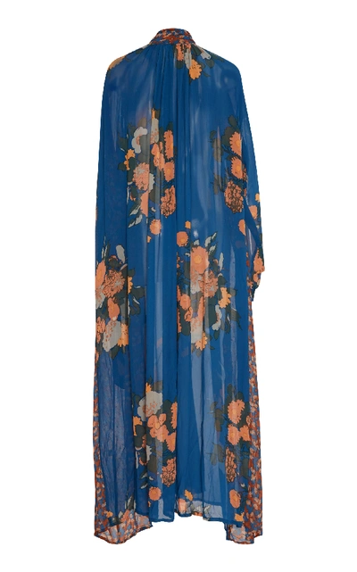 Shop Yvonne S Floral-print Poplin Maxi Dress