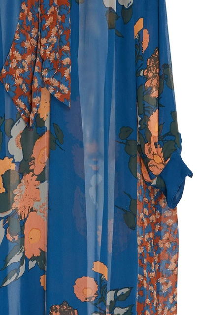 Shop Yvonne S Floral-print Poplin Maxi Dress