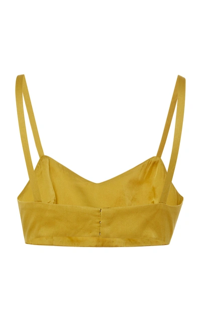Shop Verandah Am To Pm Silk Charmeuse Bustier In Yellow