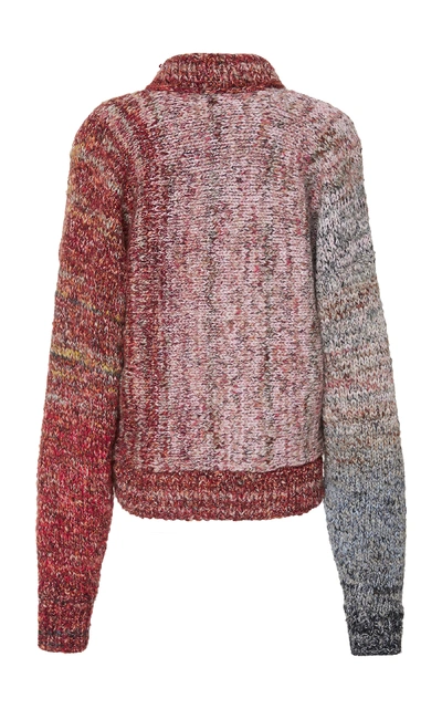 Shop Victoria Beckham Chunky Yarn Mix Sweater In Burgundy