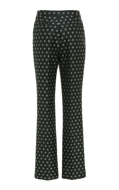 Shop Alexa Chung Kick-flare Tailored Jacquard Trouser In Black
