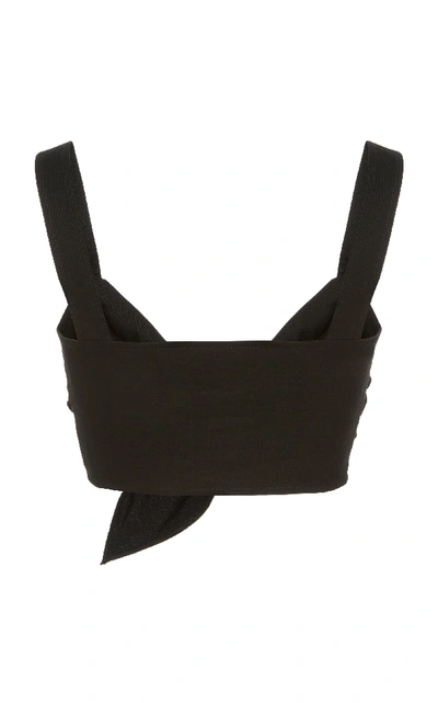 Shop A.l.c Barnes Tie Front Crop Top In Black