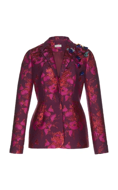 Shop Delpozo Jacquard Jacket In Floral