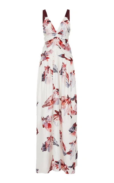 Shop Yeon M'o Exclusive Thalia Floral Silk Dress In White
