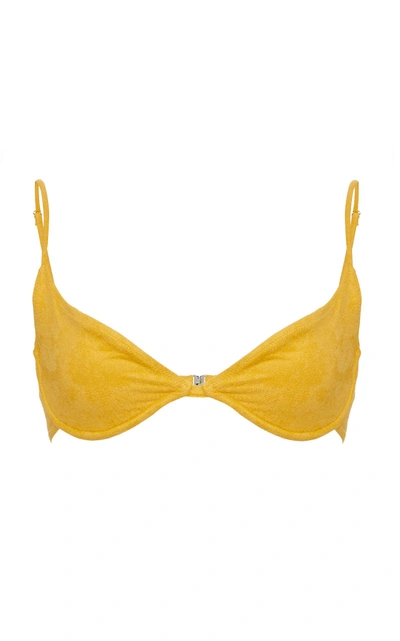 Shop Monica Hansen Start Me Up Demi Bikini Top In Yellow