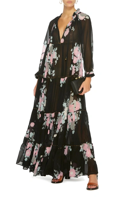 Shop Yvonne S Floral Cotton Voile Maxi Dress