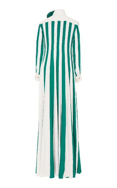 Shop Esme Vie M'o Exclusive Venezia Striped Silk Dress With Brooch