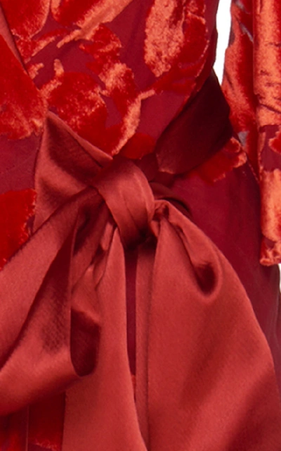 Shop Galvan Rose Wrap Dress In Red