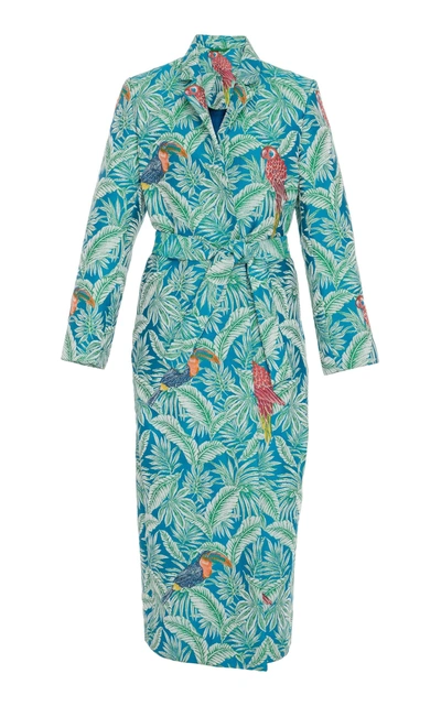 Shop Maison Alma Laguna Kimono Wrap Coat In Blue