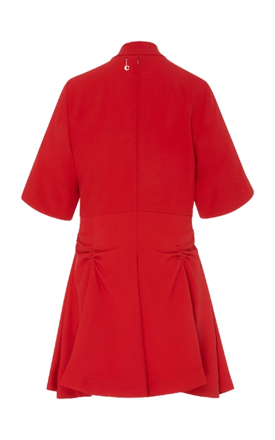 Shop Carven Pleated Front Mini Dress In Red
