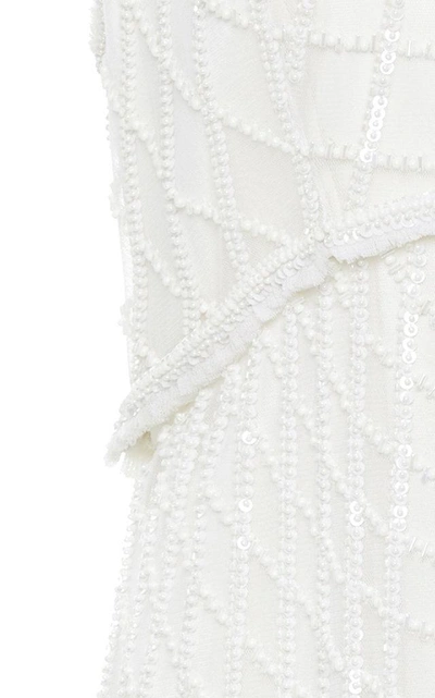 Shop Joanna Mastroianni Racer Hand Beaded Dress In White