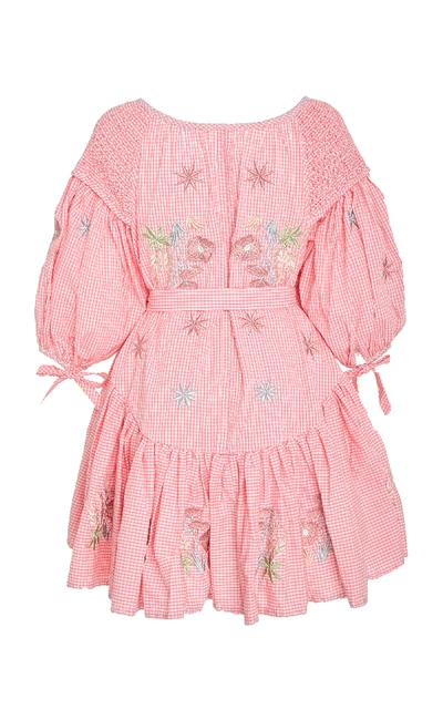 Shop Innika Choo Frill Mini Smocked Dress In Pink