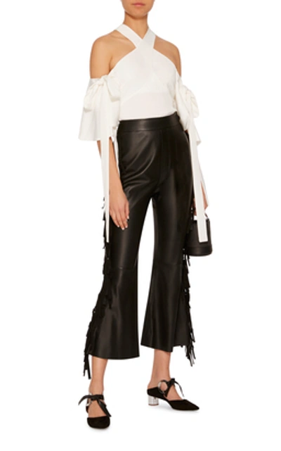 Shop Ellery Tomahawk Fringed Leather Pant In Black