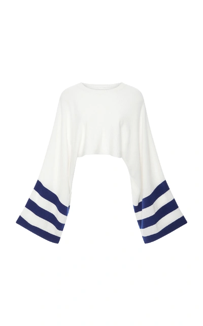 Shop Rosetta Getty Cropped Cashmere Dolman Top In White