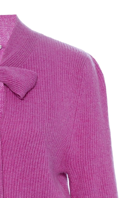 Shop Co Pussy Bow Cashmere Knit Sweater In Pink