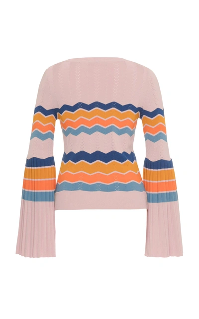 Shop Lena Hoschek Rambazamba Bell Sleeve Sweater In Pink