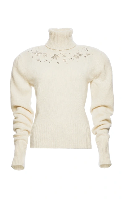 Shop Magda Butrym Holley Turtleneck Sweater In White