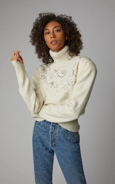 Shop Magda Butrym Holley Turtleneck Sweater In White