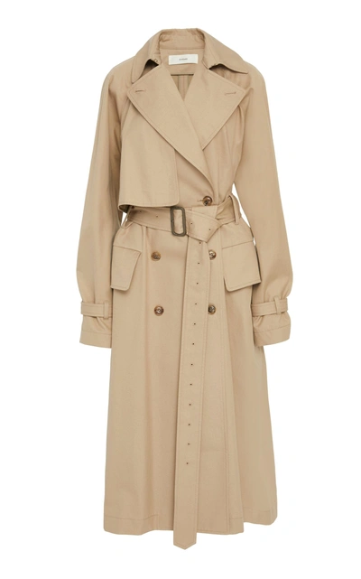 Shop Cyclas Cotton Twill Trench Coat In Neutral