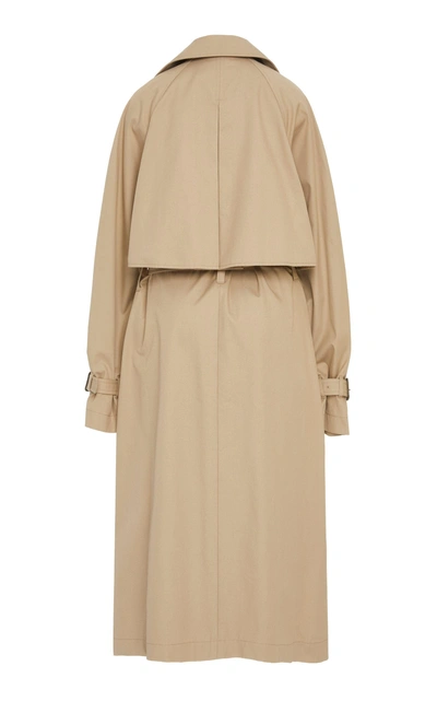 Shop Cyclas Cotton Twill Trench Coat In Neutral