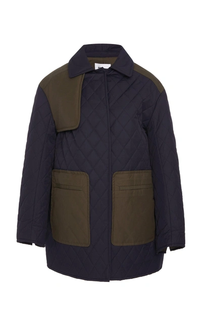 Shop Becken Quilted Cotton-blend Chore Coat In Blue