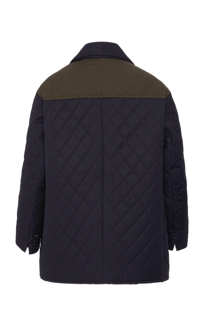 Shop Becken Quilted Cotton-blend Chore Coat In Blue