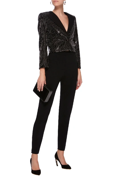 Shop Givenchy Embellished Cropped Blazer In Black