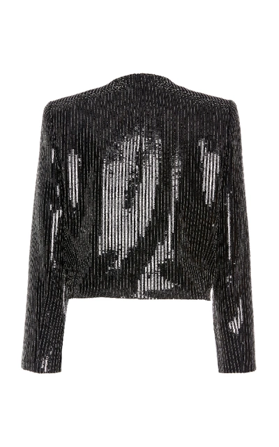 Shop Givenchy Embellished Cropped Blazer In Black