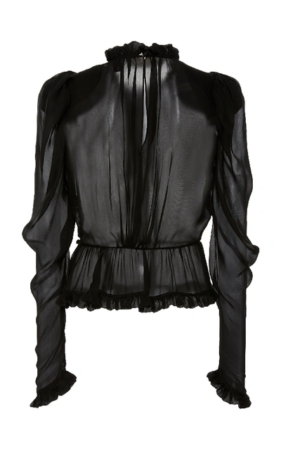 Shop Magda Butrym Normandy Silk Blouse In Black