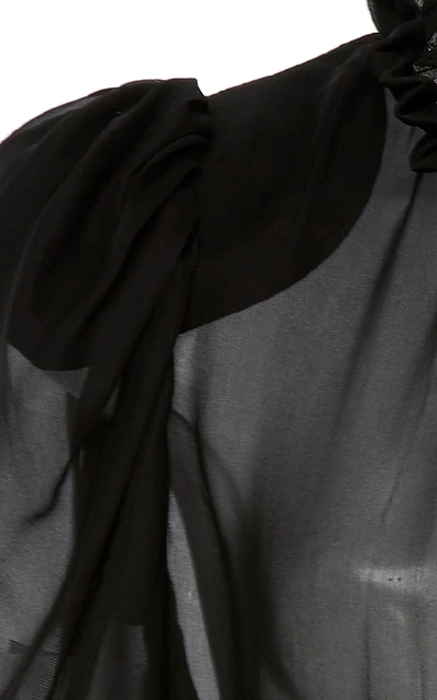 Shop Magda Butrym Normandy Silk Blouse In Black