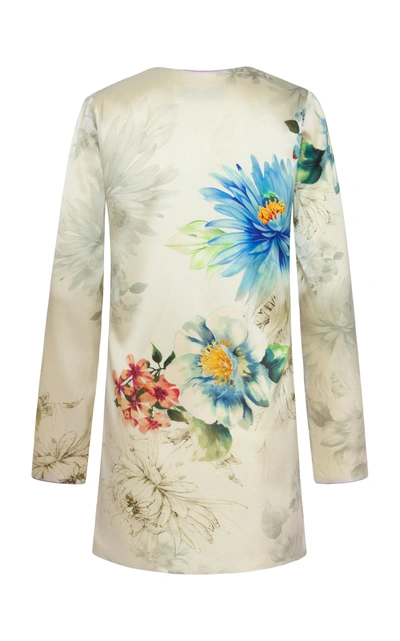 Shop Adriana Iglesias Lucy Floral Silk Satin Jacket