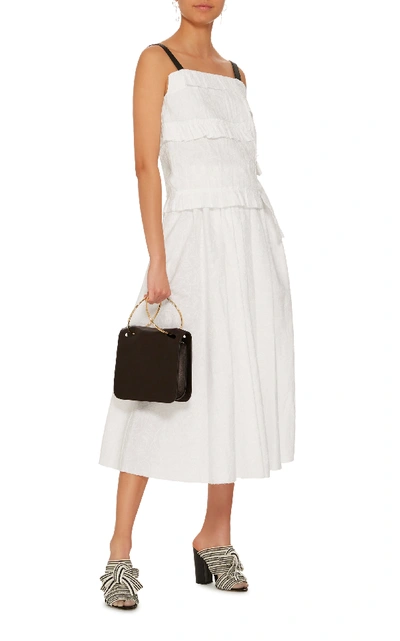 Shop Loewe Broderie Anglaise Drawstring Skirt In White
