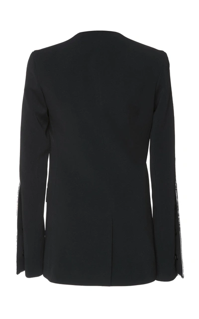Shop David Koma Sequin Sleeve Blazer In Black